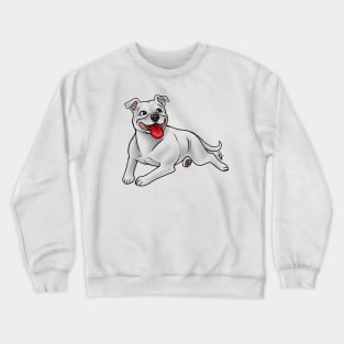 Dog - Staffordshire Bull Terrier - White Crewneck Sweatshirt